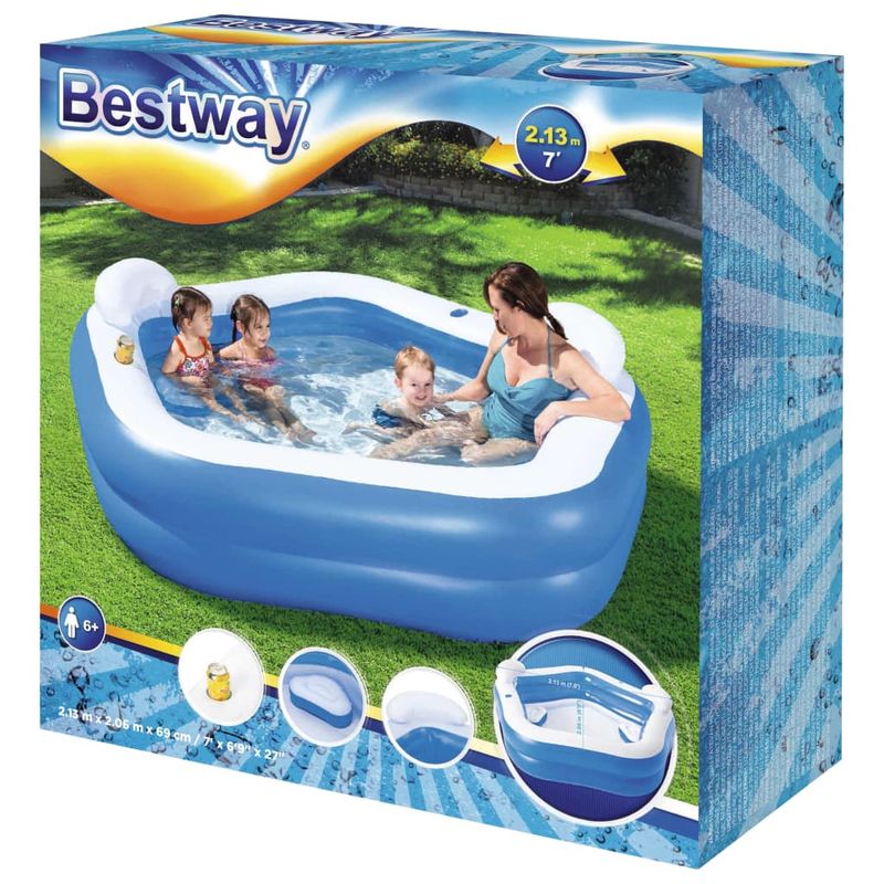 Casa si Gradina - Gradina si terasa - Mobilier exterior - Scaune si sezlonguri gradina - Bestway Piscina Family Fun, 213x206x69 cm - Infinity.ro