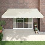 Casa si Gradina - Gradina si terasa - Umbrele si pavilioane - Umbrele - Copertina retractabila, crem, 4,5x3 m, textil si aluminiu - Infinity.ro