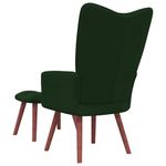 Casa si Gradina - Mobilier - Scaune si fotolii - Fotolii - Fotoliu de relaxare cu taburet, verde inchis, catifea - Infinity.ro