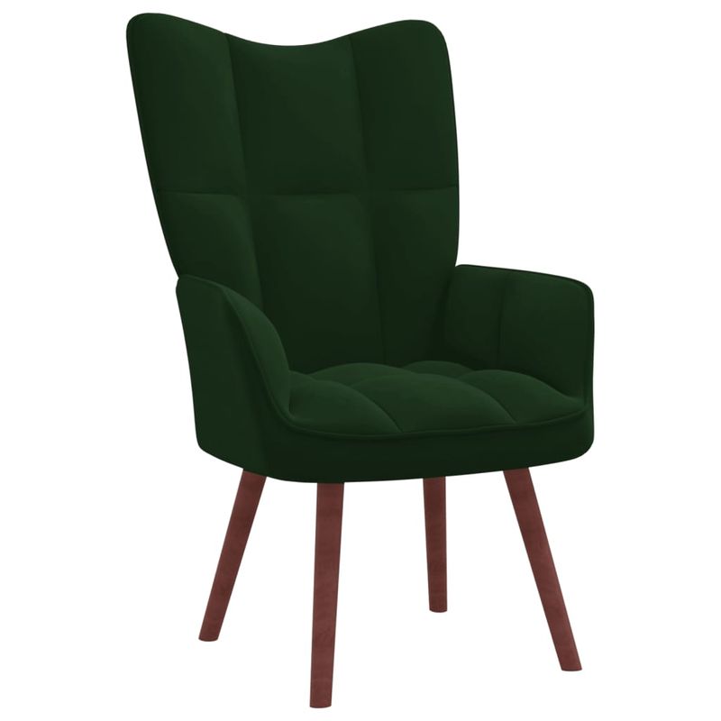 Casa si Gradina - Mobilier - Scaune si fotolii - Fotolii - Fotoliu de relaxare cu taburet, verde inchis, catifea - Infinity.ro
