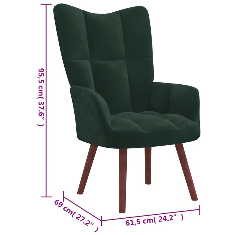 Casa si Gradina - Mobilier - Scaune si fotolii - Fotolii - Fotoliu de relaxare cu taburet, verde inchis, catifea - Infinity.ro