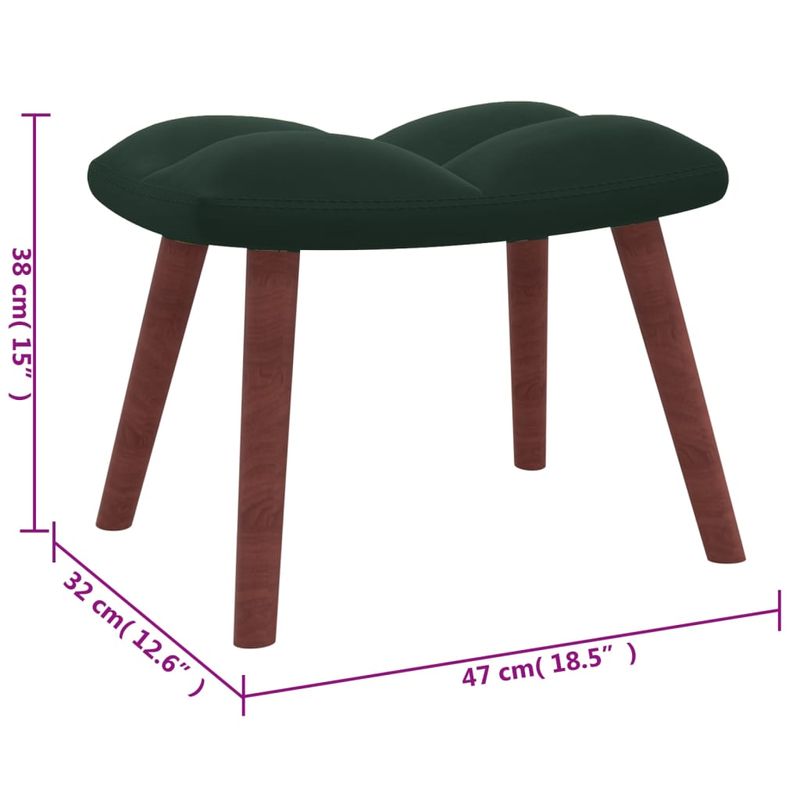Casa si Gradina - Mobilier - Scaune si fotolii - Fotolii - Fotoliu de relaxare cu taburet, verde inchis, catifea - Infinity.ro