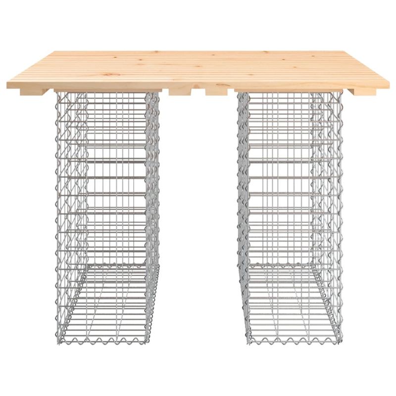 Casa si Gradina - Gradina si terasa - Mobilier exterior - Bancute de gradina - Banca de gradina, design gabion, 100x102x72cm, lemn masiv pin, mărime 102x100x72 cm - Infinity.ro