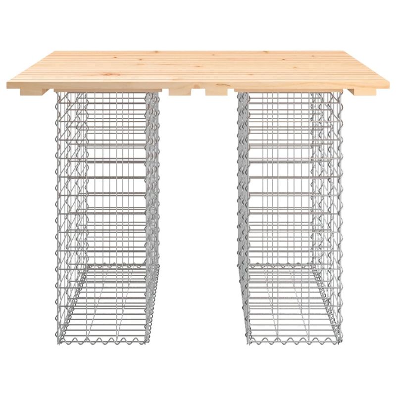 Casa si Gradina - Gradina si terasa - Mobilier exterior - Bancute de gradina - Banca de gradina, design gabion, 100x102x72cm, lemn masiv pin, mărime 102x100x72 cm - Infinity.ro