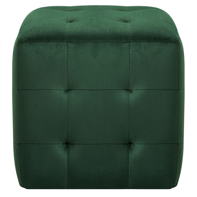 Casa si Gradina - Mobilier - Scaune si fotolii - Tabureti - Taburet, 2 buc., verde, 30 x 30 x 30 cm, tesatura catifea - Infinity.ro