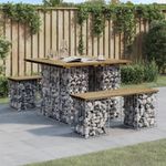 Casa si Gradina - Gradina si terasa - Mobilier exterior - Bancute de gradina - Banca gradina, design gabion, 102x100x72 cm, lemn pin impregnat - Infinity.ro