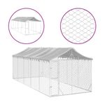 Petshop - Accesorii petshop - Culcusuri si custi - Custi interior si exterior - Padoc exterior cu acoperis argintiu 3x7,5x2,5 m otel galvanizat - Infinity.ro