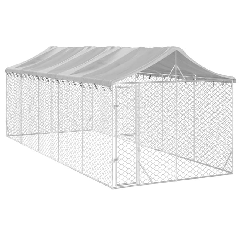 Petshop - Accesorii petshop - Culcusuri si custi - Custi interior si exterior - Padoc exterior cu acoperis argintiu 3x7,5x2,5 m otel galvanizat - Infinity.ro
