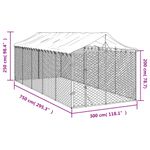 Petshop - Accesorii petshop - Culcusuri si custi - Custi interior si exterior - Padoc exterior cu acoperis argintiu 3x7,5x2,5 m otel galvanizat - Infinity.ro