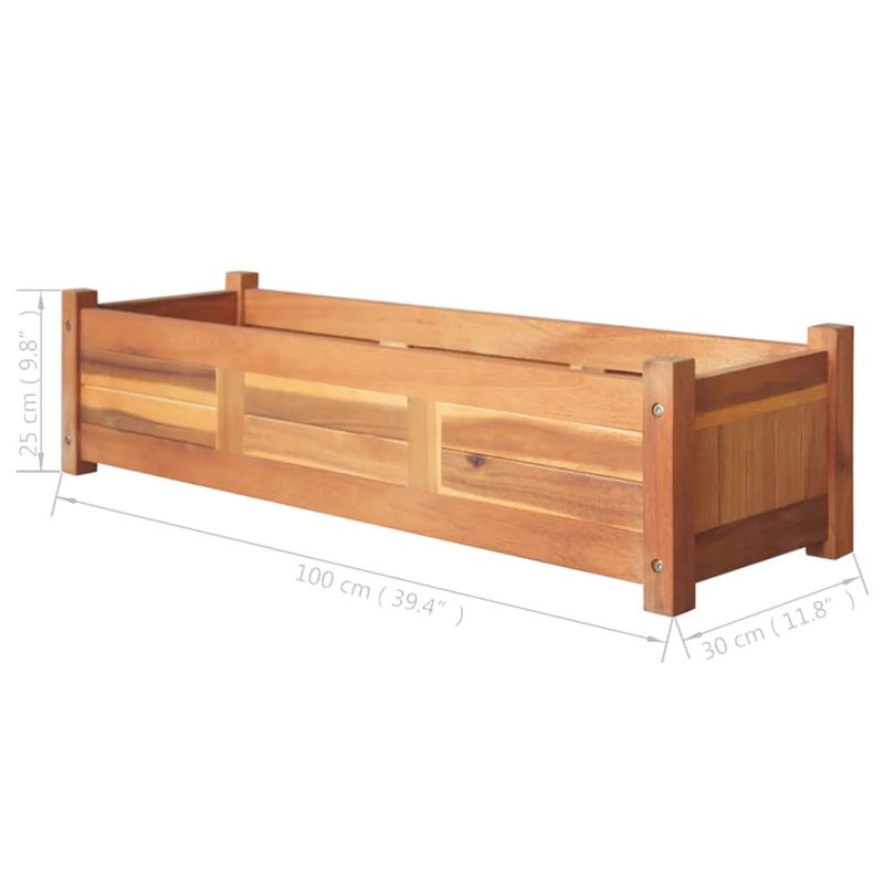 Casa si Gradina - Gradinarit si plante - Plante si ghivece - Ghivece si suporturi - Straturi inaltate de gradina, 2 buc, 100x30x25 cm, lemn acacia - Infinity.ro