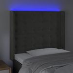 Casa si Gradina - Mobilier - Paturi si accesorii - Accesorii paturi - Tablie de pat cu LED, gri inchis, 103x16x118/128 cm, catifea - Infinity.ro