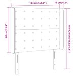 Casa si Gradina - Mobilier - Paturi si accesorii - Accesorii paturi - Tablie de pat cu LED, gri inchis, 103x16x118/128 cm, catifea - Infinity.ro