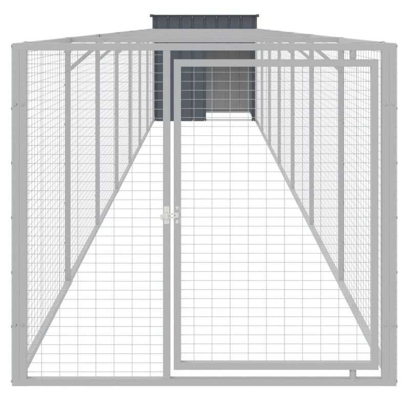 Petshop - Accesorii petshop - Culcusuri si custi - Custi interior si exterior - Cusca caine cu tarc antracit 110x813x110 cm otel galvanizat - Infinity.ro
