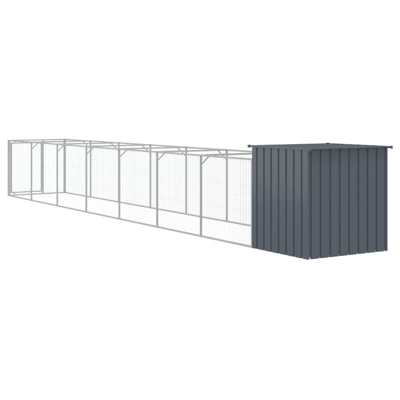 Petshop - Accesorii petshop - Culcusuri si custi - Custi interior si exterior - Cusca caine cu tarc antracit 110x813x110 cm otel galvanizat - Infinity.ro