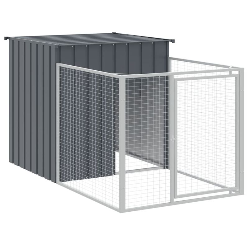 Petshop - Accesorii petshop - Culcusuri si custi - Custi interior si exterior - Cusca caine cu tarc antracit 110x813x110 cm otel galvanizat - Infinity.ro