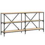 Casa si Gradina - Mobilier - Comode si corpuri - Console - Masa consola stejar sonoma 160x30x75 cm lemn prelucrat si fier - Infinity.ro