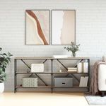 Casa si Gradina - Mobilier - Comode si corpuri - Console - Masa consola stejar sonoma 160x30x75 cm lemn prelucrat si fier - Infinity.ro