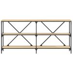 Casa si Gradina - Mobilier - Comode si corpuri - Console - Masa consola stejar sonoma 160x30x75 cm lemn prelucrat si fier - Infinity.ro