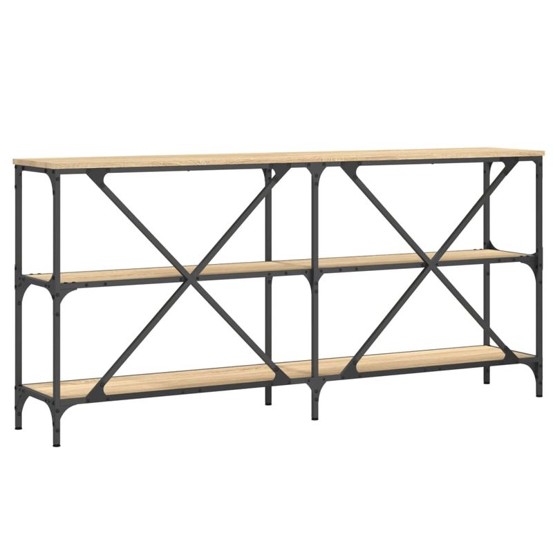 Casa si Gradina - Mobilier - Comode si corpuri - Console - Masa consola stejar sonoma 160x30x75 cm lemn prelucrat si fier - Infinity.ro