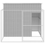 Petshop - Accesorii petshop - Culcusuri si custi - Custi interior si exterior - Cusca de caine & tarc gri deschis 214x253x181cm otel galvanizat - Infinity.ro