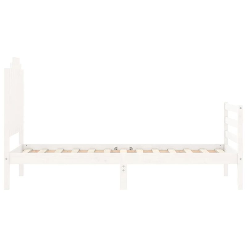Casa si Gradina - Mobilier - Paturi si accesorii - Paturi - Cadru de pat cu tablie single mic, alb, lemn masiv - Infinity.ro