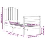 Casa si Gradina - Mobilier - Paturi si accesorii - Paturi - Cadru de pat cu tablie single mic, alb, lemn masiv - Infinity.ro