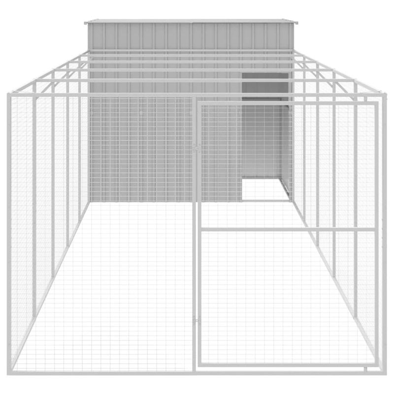 Petshop - Accesorii petshop - Culcusuri si custi - Custi interior si exterior - Cusca de caine & tarc gri deschis 214x661x181cm otel galvanizat - Infinity.ro