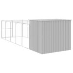 Petshop - Accesorii petshop - Culcusuri si custi - Custi interior si exterior - Cusca de caine & tarc gri deschis 214x661x181cm otel galvanizat - Infinity.ro