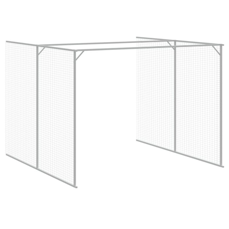Petshop - Accesorii petshop - Culcusuri si custi - Custi interior si exterior - Cusca de caine & tarc gri deschis 214x661x181cm otel galvanizat - Infinity.ro