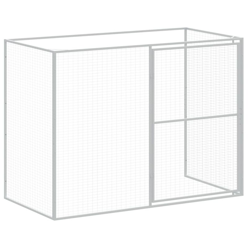 Petshop - Accesorii petshop - Culcusuri si custi - Custi interior si exterior - Cusca de caine & tarc gri deschis 214x661x181cm otel galvanizat - Infinity.ro