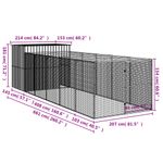 Petshop - Accesorii petshop - Culcusuri si custi - Custi interior si exterior - Cusca de caine & tarc gri deschis 214x661x181cm otel galvanizat - Infinity.ro