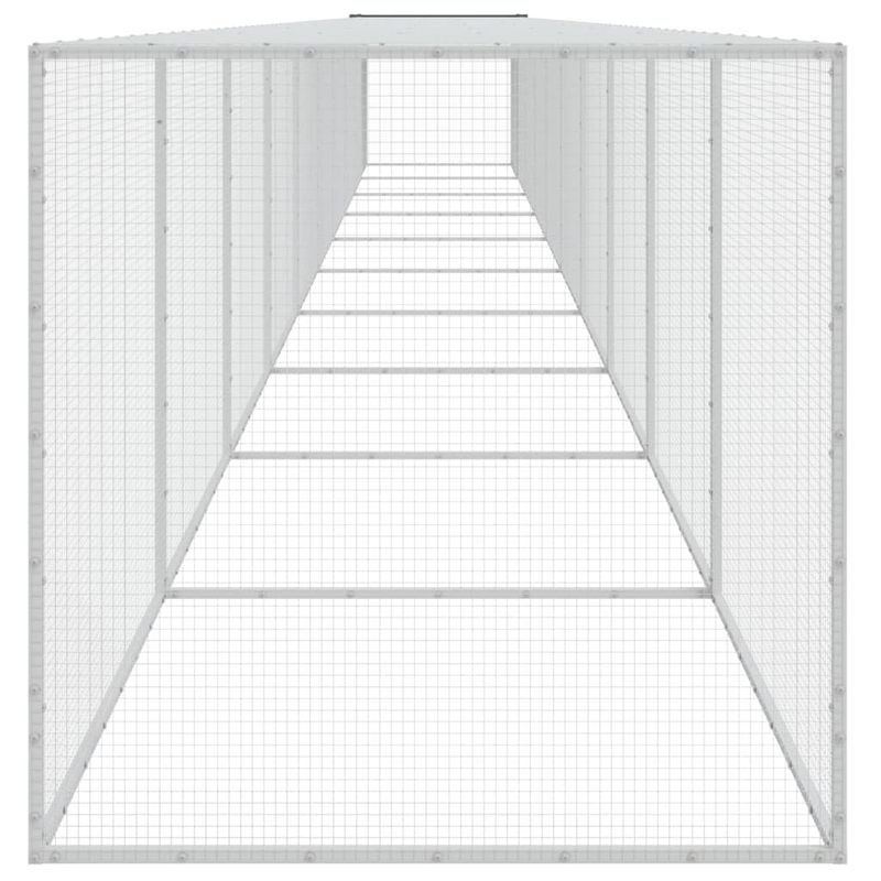 Petshop - Accesorii petshop - Culcusuri si custi - Custi interior si exterior - Cotet pui cu acoperis, antracit, 1003x98x90 cm, otel galvanizat - Infinity.ro