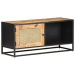 Casa si Gradina - Mobilier - Comode si corpuri - Comode - Comoda TV, 90x30x40 cm, lemn mango & trestie de zahar naturala - Infinity.ro