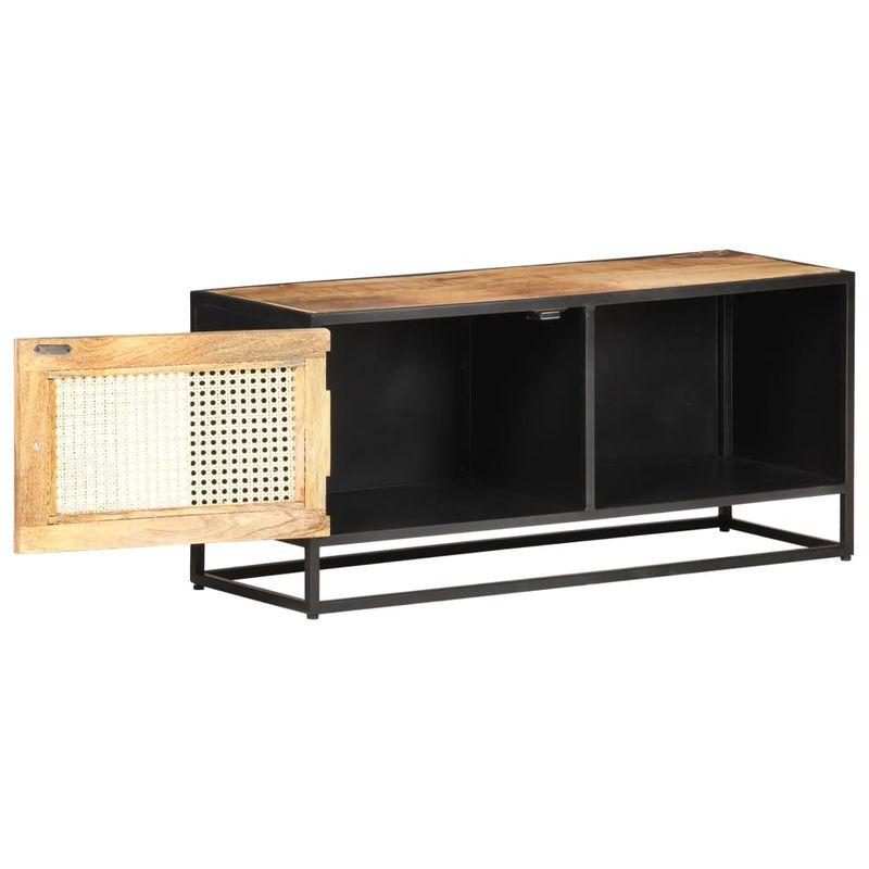 Casa si Gradina - Mobilier - Comode si corpuri - Comode - Comoda TV, 90x30x40 cm, lemn mango & trestie de zahar naturala - Infinity.ro