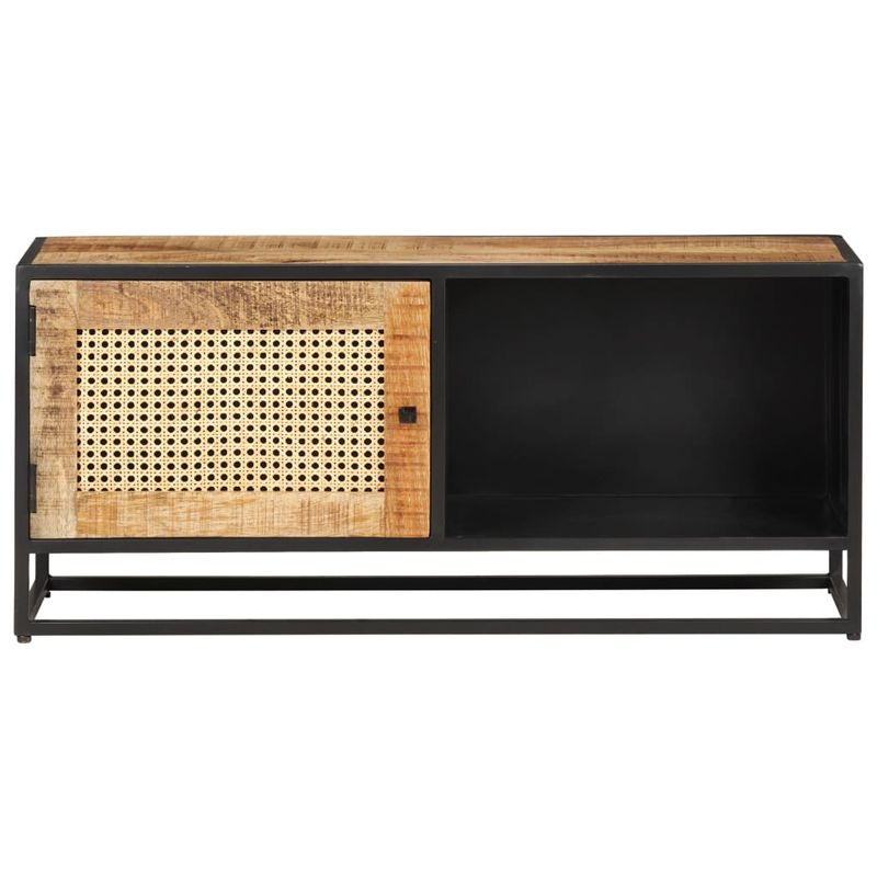 Casa si Gradina - Mobilier - Comode si corpuri - Comode - Comoda TV, 90x30x40 cm, lemn mango & trestie de zahar naturala - Infinity.ro