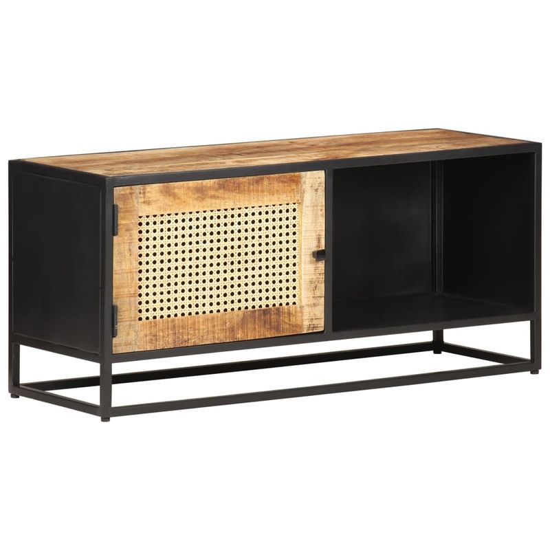 Casa si Gradina - Mobilier - Comode si corpuri - Comode - Comoda TV, 90x30x40 cm, lemn mango & trestie de zahar naturala - Infinity.ro