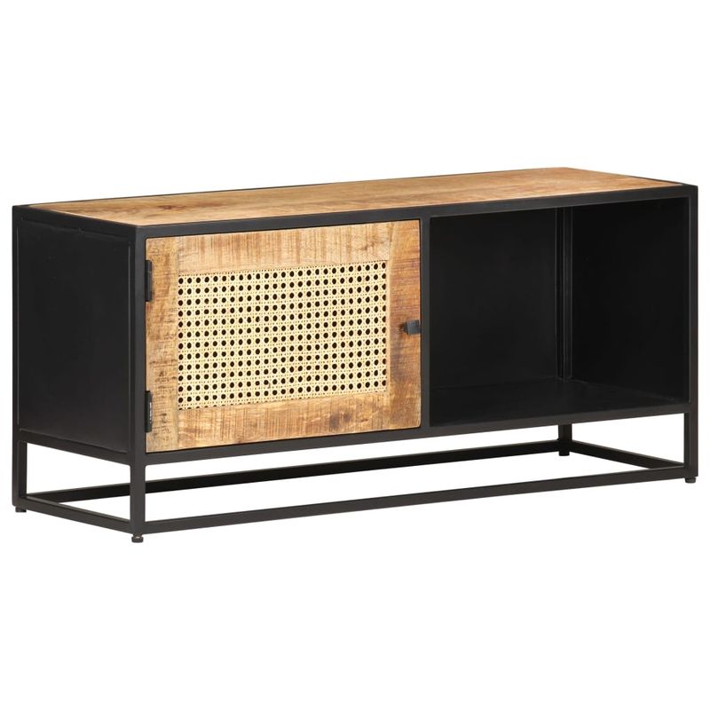Casa si Gradina - Mobilier - Comode si corpuri - Comode - Comoda TV, 90x30x40 cm, lemn mango & trestie de zahar naturala - Infinity.ro