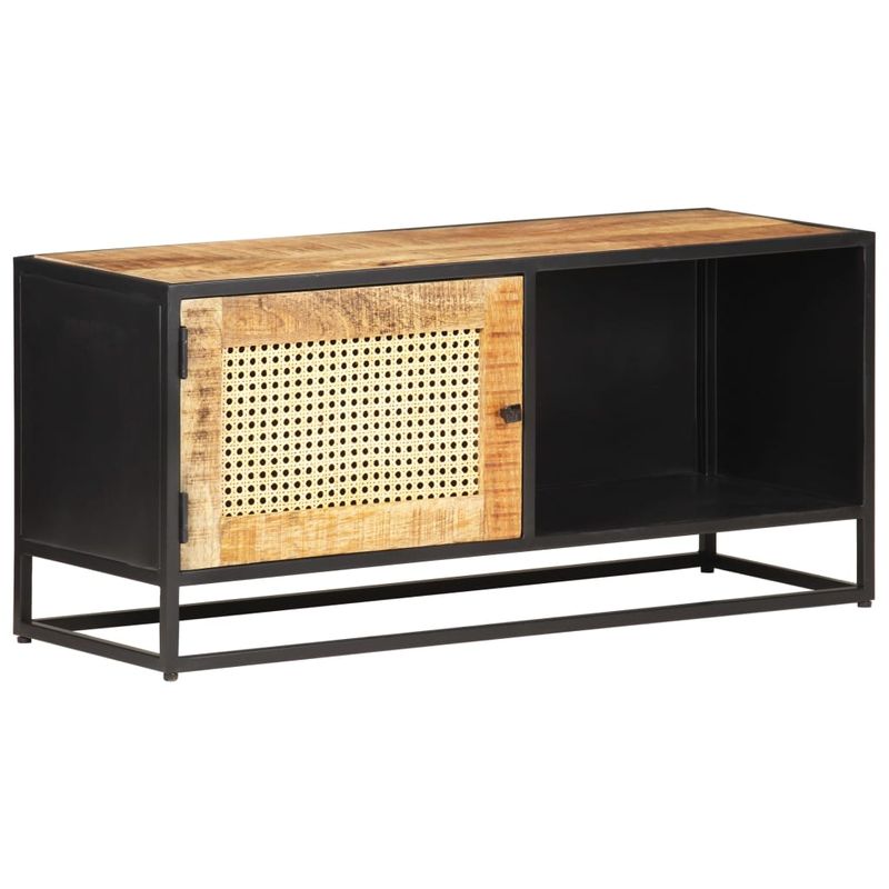 Casa si Gradina - Mobilier - Comode si corpuri - Comode - Comoda TV, 90x30x40 cm, lemn mango & trestie de zahar naturala - Infinity.ro