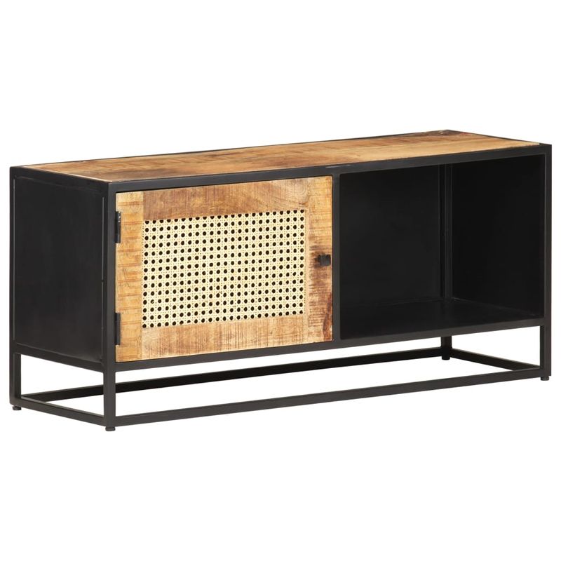 Casa si Gradina - Mobilier - Comode si corpuri - Comode - Comoda TV, 90x30x40 cm, lemn mango & trestie de zahar naturala - Infinity.ro