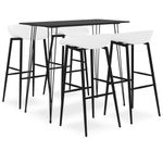 Casa si Gradina - Mobilier - Seturi de mobilier - Seturi bucatarie - Set mobilier de bar, 5 piese, negru si alb - Infinity.ro