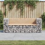 Casa si Gradina - Gradina si terasa - Mobilier exterior - Bancute de gradina - Banca de gradina, design gabion, 184x71x65,5 cm, lemn masiv pin - Infinity.ro