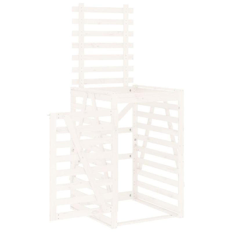Casa si Gradina - Mobilier - Organizare si depozitare - Cosuri de gunoi - Depozitare cos de gunoi, alb, 84x90x128,5 cm, lemn masiv de pin - Infinity.ro