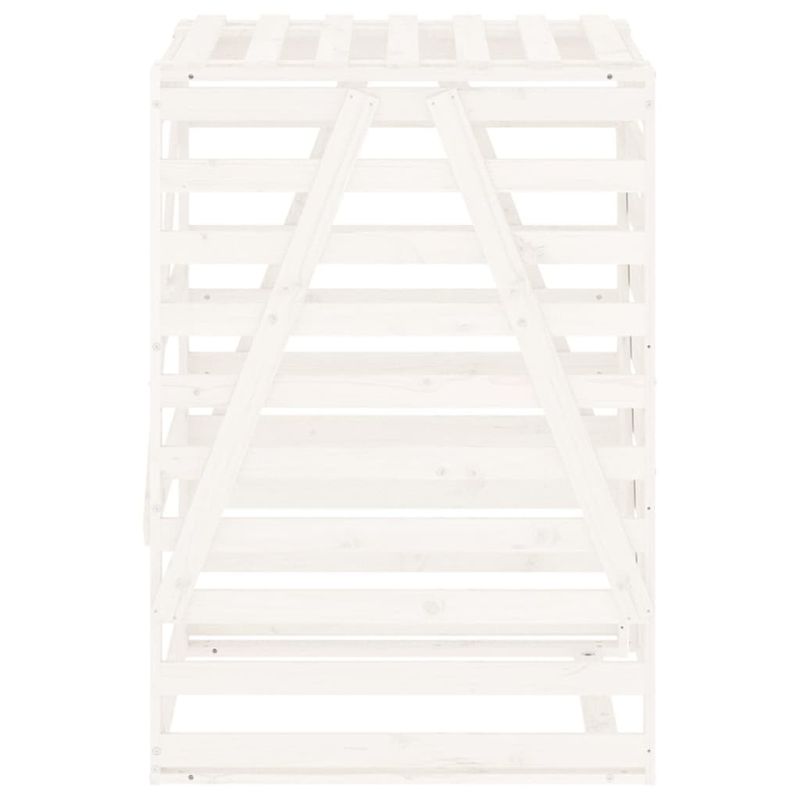 Casa si Gradina - Mobilier - Organizare si depozitare - Cosuri de gunoi - Depozitare cos de gunoi, alb, 84x90x128,5 cm, lemn masiv de pin - Infinity.ro