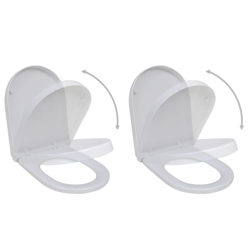 Casa si Gradina - Sanitare - Obiecte sanitare - Accesorii vase de toaleta - Capace WC cu inchidere silentioasa, 2 buc., alb, plastic - Infinity.ro