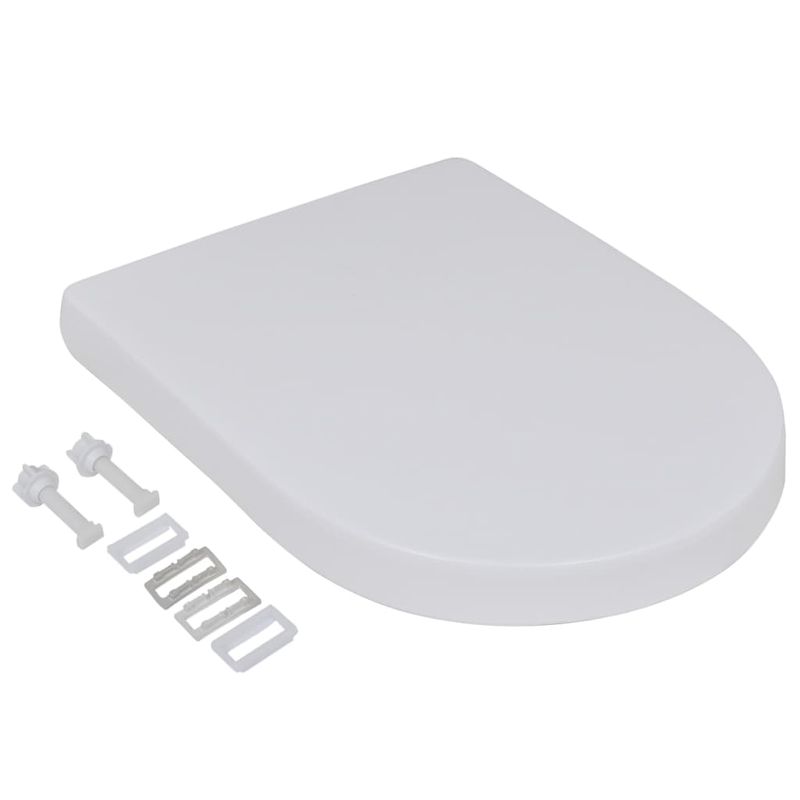 Casa si Gradina - Sanitare - Obiecte sanitare - Accesorii vase de toaleta - Capace WC cu inchidere silentioasa, 2 buc., alb, plastic - Infinity.ro