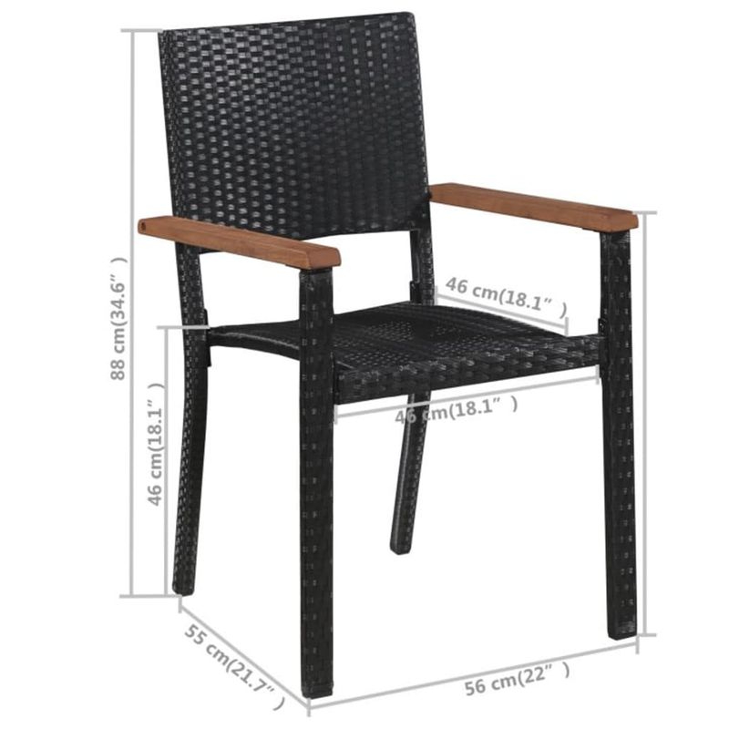Casa si Gradina - Gradina si terasa - Mobilier exterior - Seturi mobila gradina - Set de masa pentru gradina, 3 piese, negru - Infinity.ro