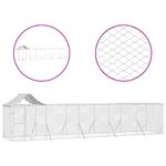 Petshop - Accesorii petshop - Culcusuri si custi - Custi interior si exterior - Padoc exterior cu acoperis argintiu 10x2x2,5 m otel galvanizat - Infinity.ro
