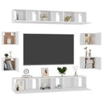 Casa si Gradina - Mobilier - Seturi de mobilier - Seturi living - Set dulapuri TV, 10 piese, alb, lemn prelucrat - Infinity.ro