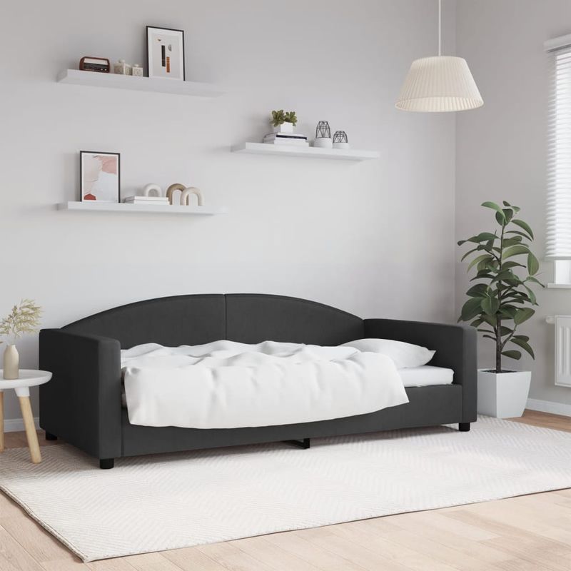 Casa si Gradina - Mobilier - Paturi si accesorii - Paturi - Cadru de pat, negru, 90x190 cm, material textil - Infinity.ro