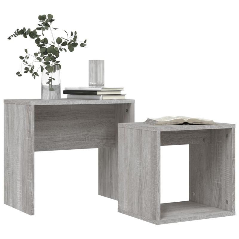Casa si Gradina - Mobilier - Mese si birouri - Masute de cafea - Mese suprapuse de cafea, 2 buc, sonoma gri, lemn prelucrat - Infinity.ro